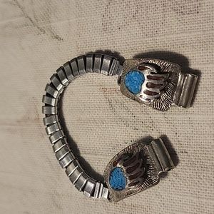 Vintage Beautiful Turquoise and Coral watch band